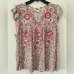 Savanna Jane Womenโs Floral Babydoll Blouse